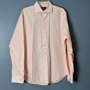 Polo Ralph Lauren Gingham Shirt Mens 17 36/37 Classic Fit Orange White Check L/S